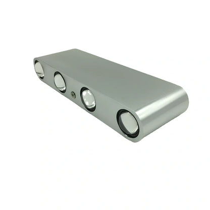 Modern 180cm LED corridor lamp in silver with warm white light on wall