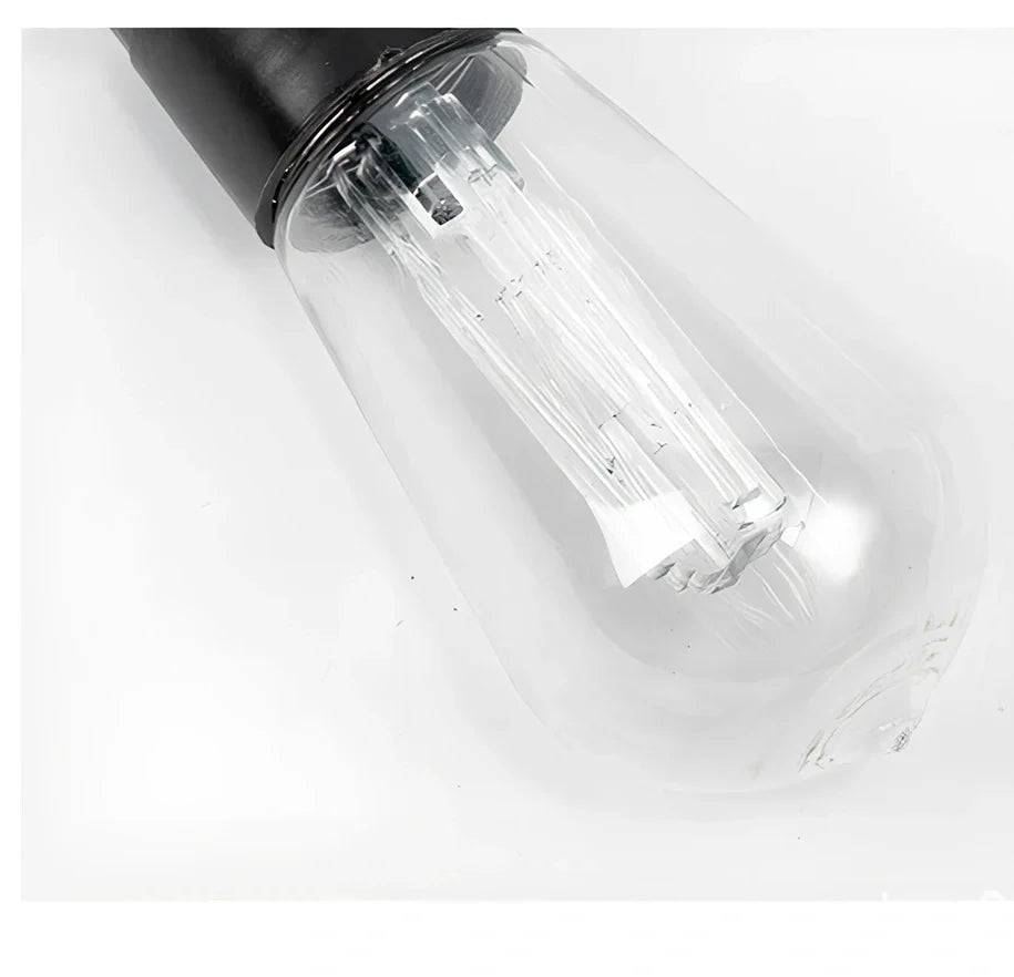 Solar water drop bulb lantern with LED lights in garden setting showing weather-resistant construction