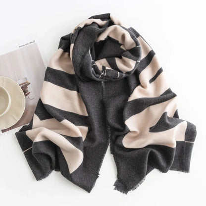 Stylish herringbone pattern artificial cashmere scarf for women in various colors