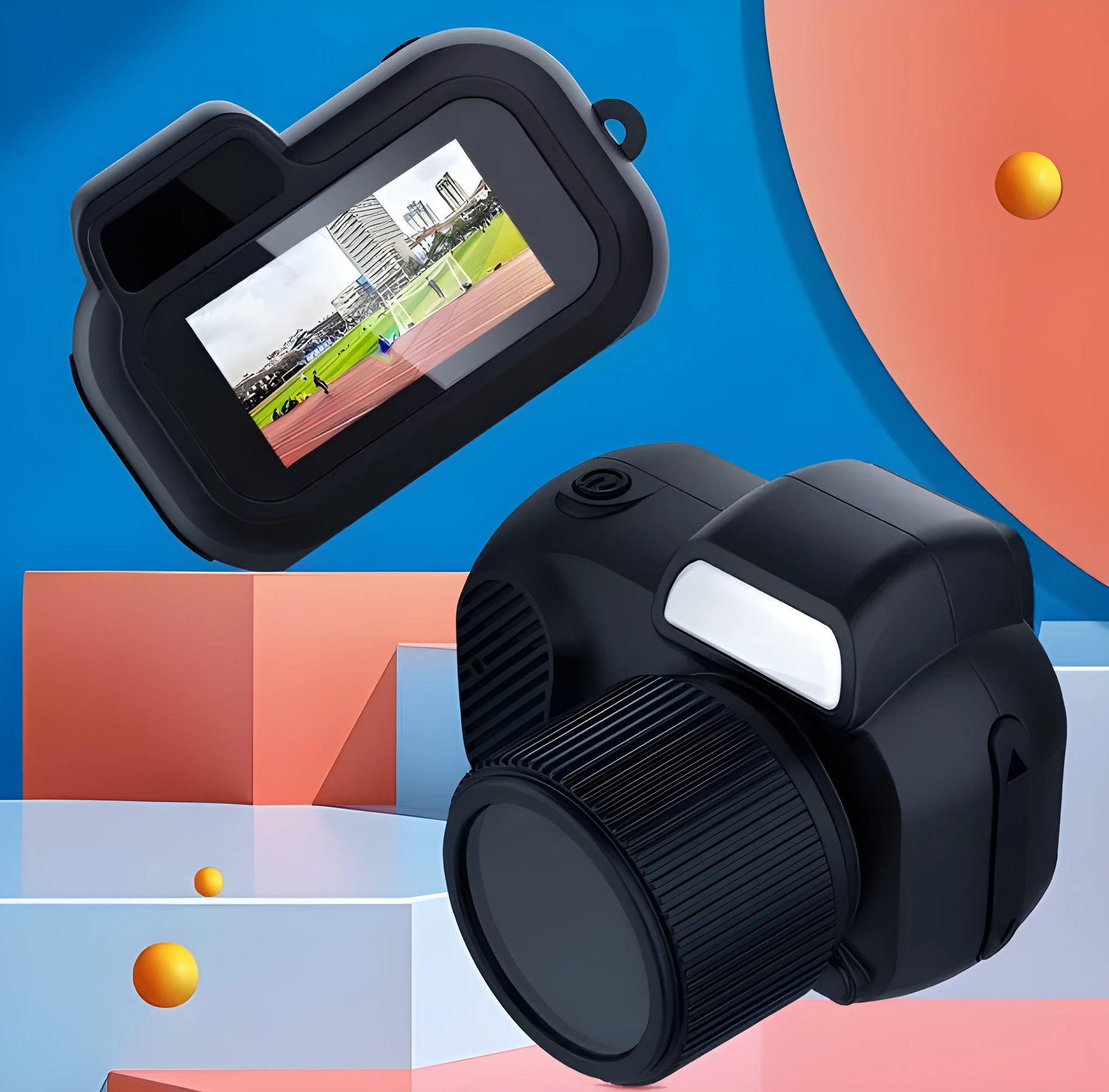Black Y3000 compact HD sports camera with 0.96-inch screen on a textured surface.