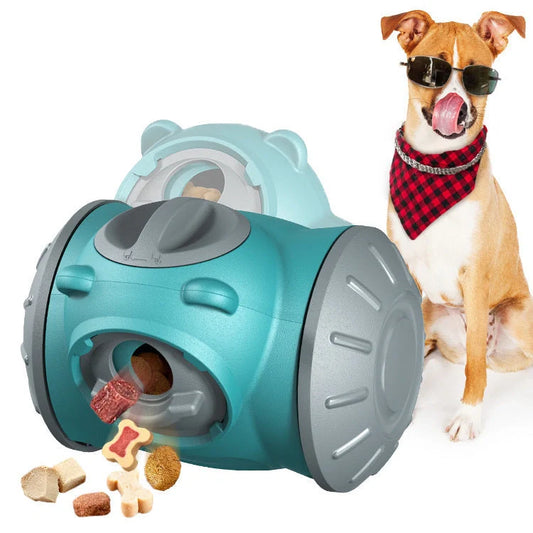 Interactive Dog Tumbler Toy for small to medium pets in red, green, and pink