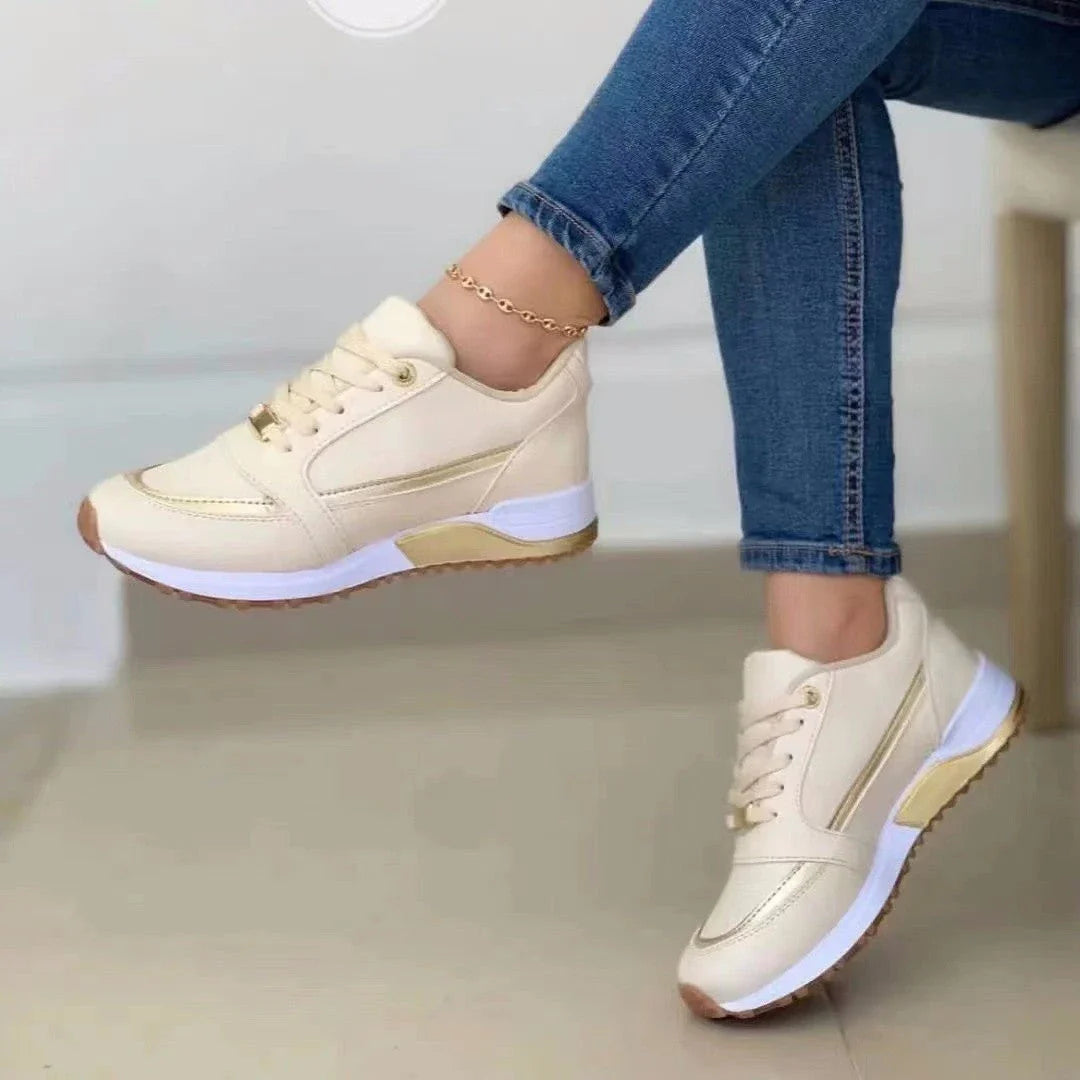 Stylish lace-up sneakers with sequin design, available in multiple color options for women