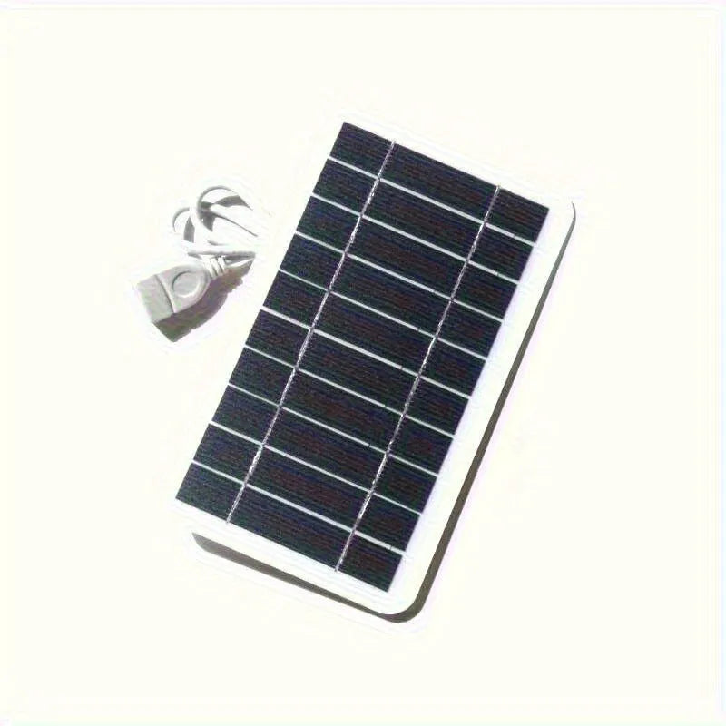 2W 5V portable solar panel charger measuring 157x94mm with USB cable