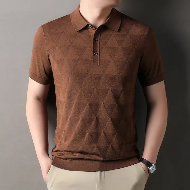 Men's thin ice silk short sleeve t-shirt in quick-drying knitted fabric showing colour options