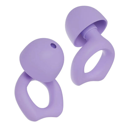 A pair of silicone soundproof earplugs in one of five colours: black, blue, green, purple, or white.