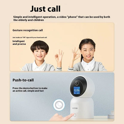 Zhou Shi wireless indoor security camera with plastic housing and screw-fixed bracket