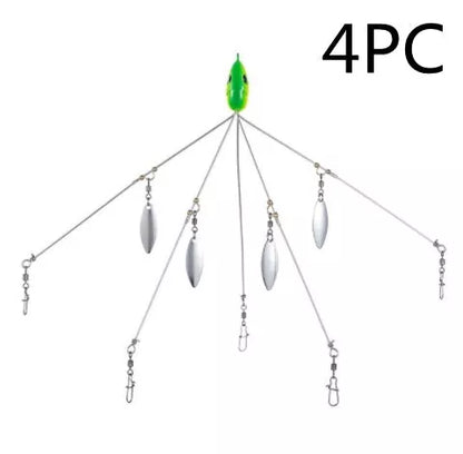 Bassdash Umbrella Fishing Lure with 5 swivels and metal sequins for enhanced fish attraction
