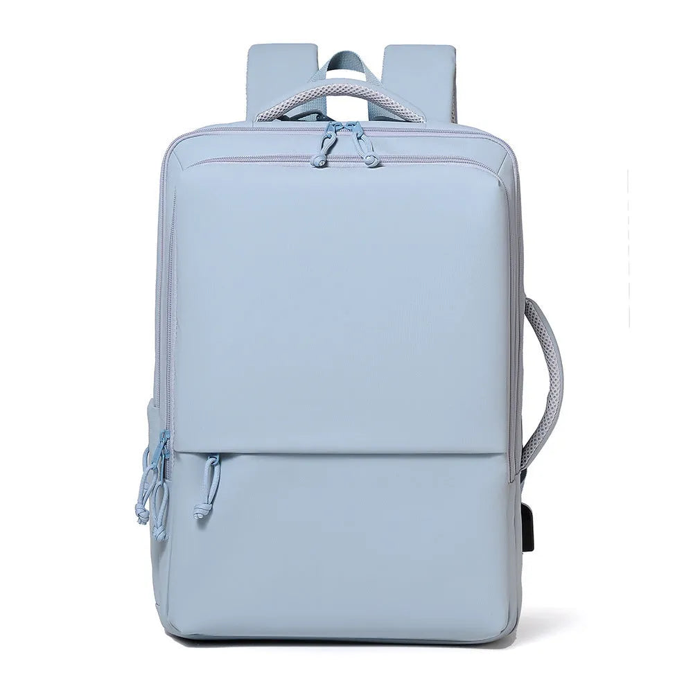 Waterproof Oxford cloth business backpack with air pillow belt system in black colour