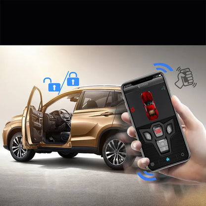 Red and frosted black car alarm remote control with 3000m range and GPS tracking function