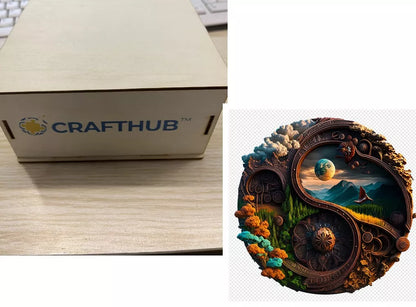 Animal Puzzle Craft Hub A3 Size Wooden Box for puzzle storage and organization