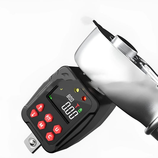 Digital torque meter with display screen and 1/2 inch square drive, metal body