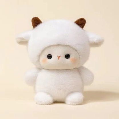 16cm animal plush toy doll table decoration with short plush and PP cotton filling