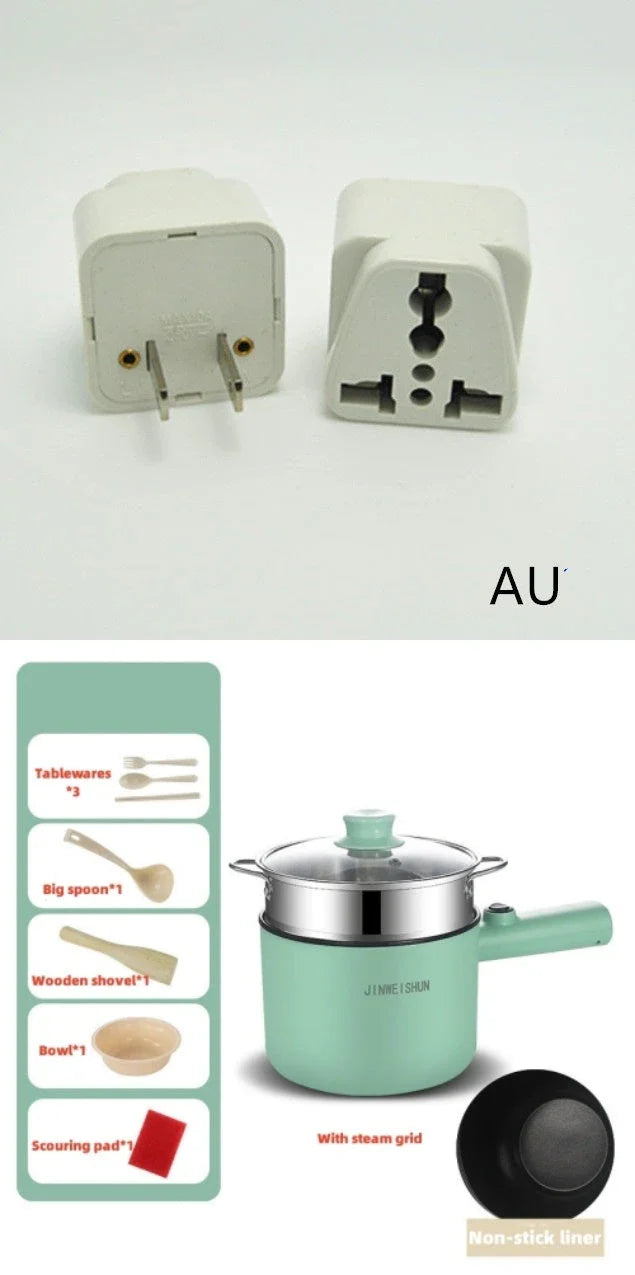 Versatile electric hot pot with stainless steel construction and non-stick interior for easy cooking and cleaning