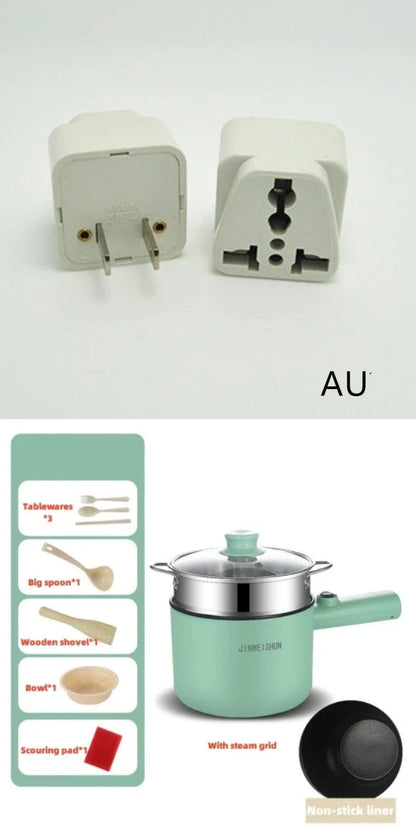 Versatile electric hot pot with stainless steel construction and non-stick interior for easy cooking and cleaning