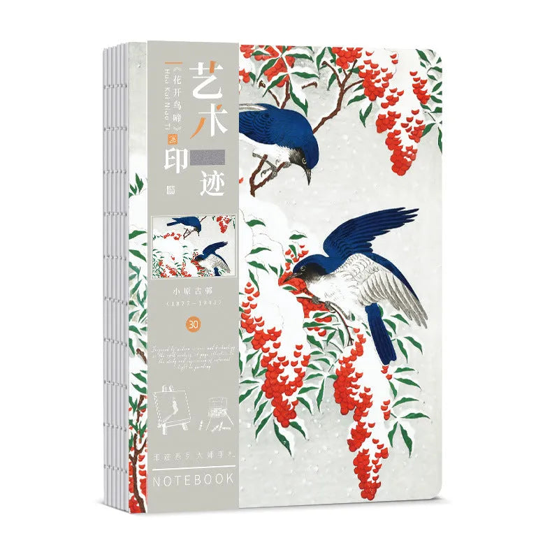 Ukiyo-e retro hand ledger with Kanagawa wave cover, 13.2x18.3 cm, 100g Daolin paper inside