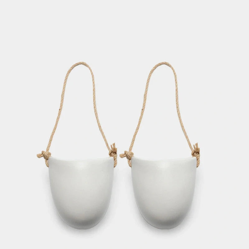 Stylish ceramic wall-mounted flower pot with no-trace nails for easy installation