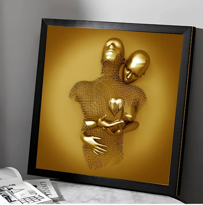 American Valentine wall decoration painting with metal frame and oil canvas in 40cm and 60cm sizes