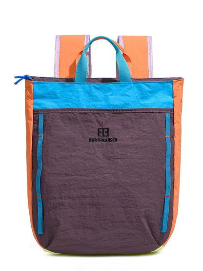 Women's nylon casual backpack 20-35L with airpillow straps, solid colour, available in three colour combos