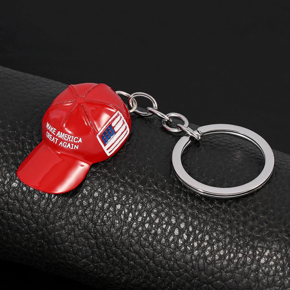 Men's Red Hat Hip Hop Keychain in zinc alloy with Southeast Asian style design