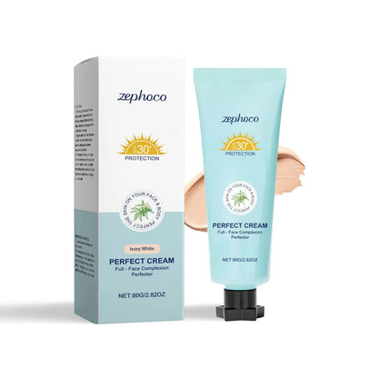 Curdling Sunscreen Moisturising Liquid Foundation bottle showing three shade options for UK skin tones