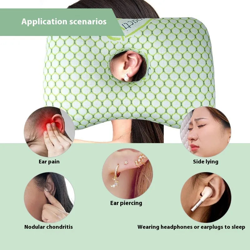 Beauty salon single hole ear pillow in Boer Gray colour, measuring 39x28x6cm with polyester fibre filling