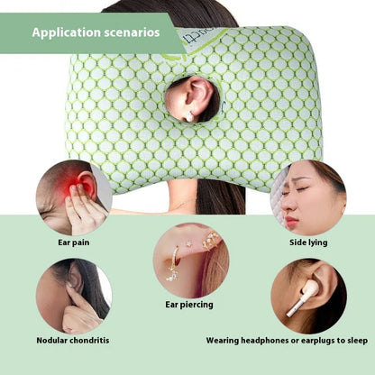 Beauty salon single hole ear pillow in Boer Gray colour, measuring 39x28x6cm with polyester fibre filling
