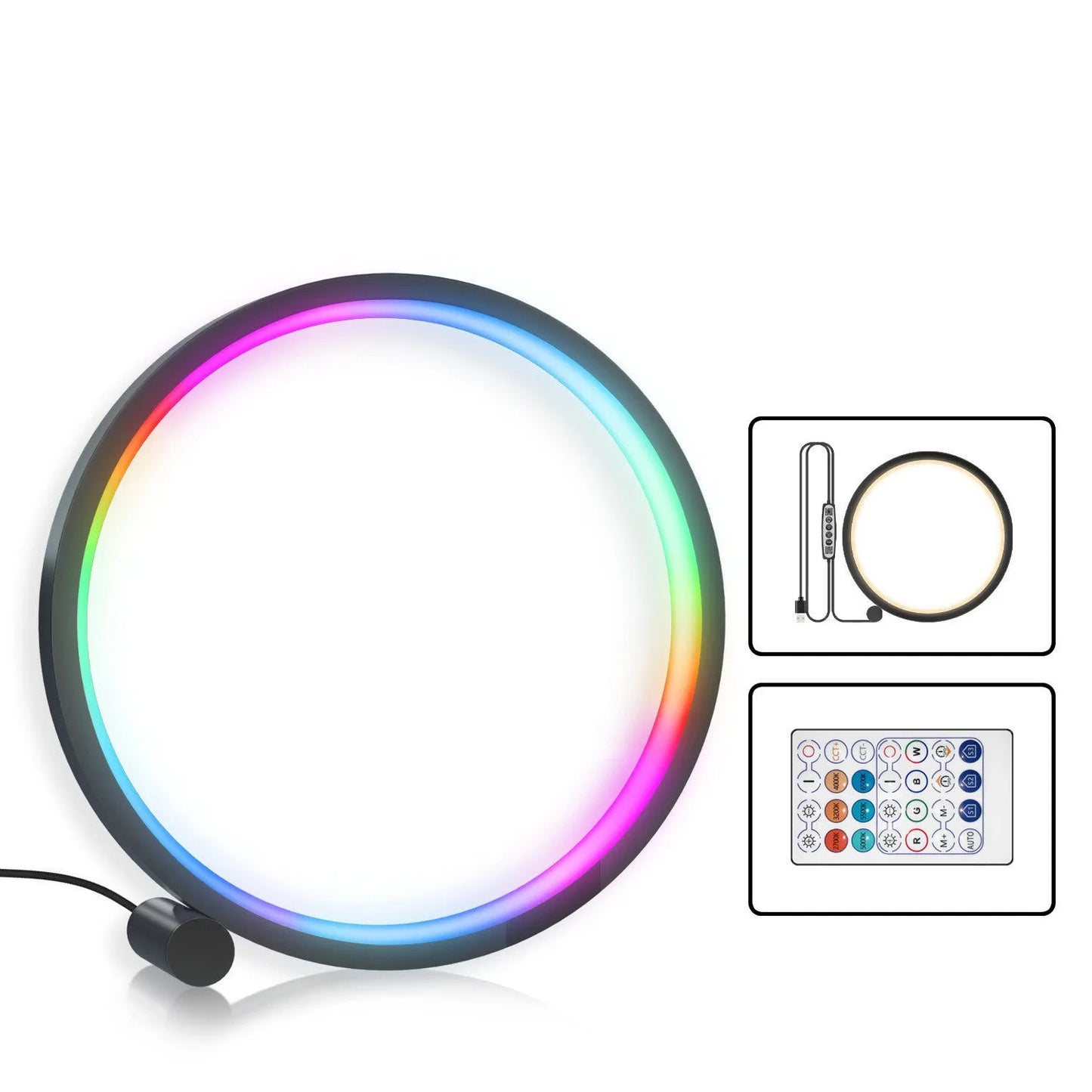 Smart aluminium LED light with colour-changing music rhythm mode and app control.