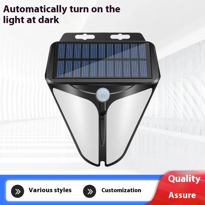 Heart-shaped solar wall lamp with human induction, IP65 rated, for villa courtyard lighting, warm or white light