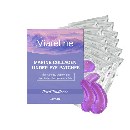 Pack of 12 pairs collagen and hyaluronic acid sheet eye masks for daily moisturising care