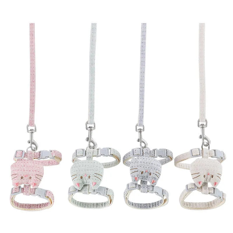 T-shaped cloth cat pulling rope in four colour options for interactive pet play