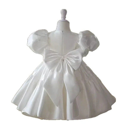 Little girl piano performance costume in acetate fibre fabric with height sizing options