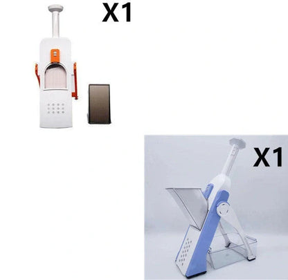 Multifunctional vegetable cutter with safety design and 30+ slicing options