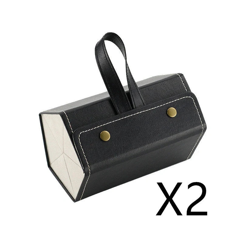 Foldable PU leather sunglasses and eyeglasses organizer case with five slots