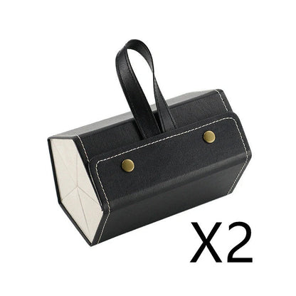 Foldable PU leather sunglasses and eyeglasses organizer case with five slots