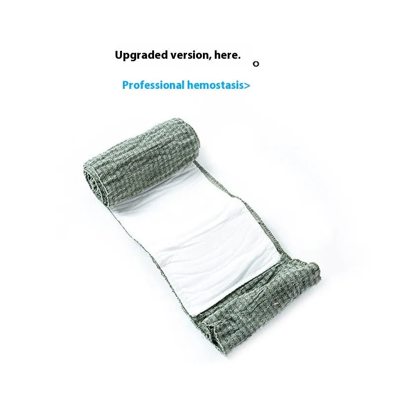 Simple portable outdoor training hemostatic bandage showing 10cm and 15cm sizes with tactical gauze tape
