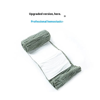 Simple portable outdoor training hemostatic bandage showing 10cm and 15cm sizes with tactical gauze tape