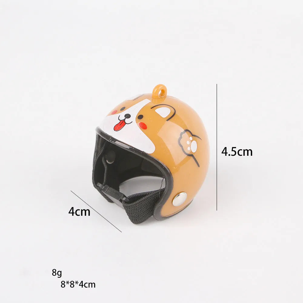 Small adjustable pet helmet for chickens and birds with sponge lining in various costume designs