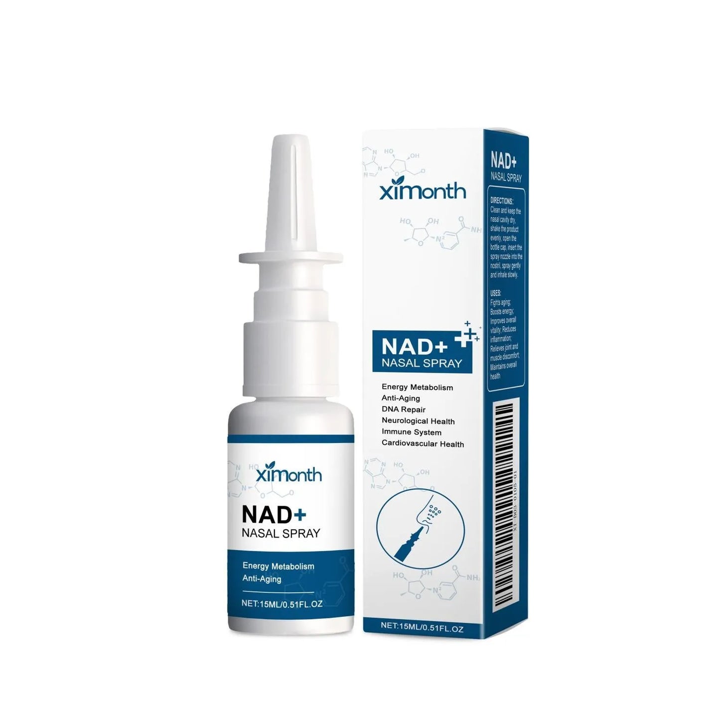 15ml herbal nasal spray bottle with calendula and mint leaves for natural nasal relief