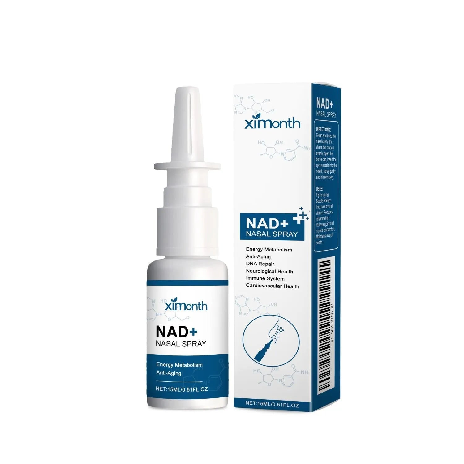15ml herbal nasal spray bottle with calendula and mint leaves for natural nasal relief