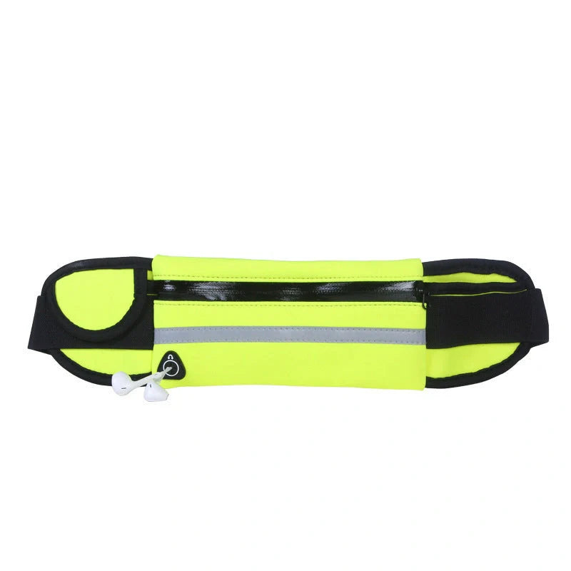 Slim nylon fitness waist bag with zippered pocket in various colors for running and gym