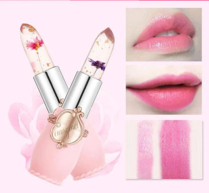 Jelly Flower Lipstick Set with six color-changing, flower-infused lipsticks