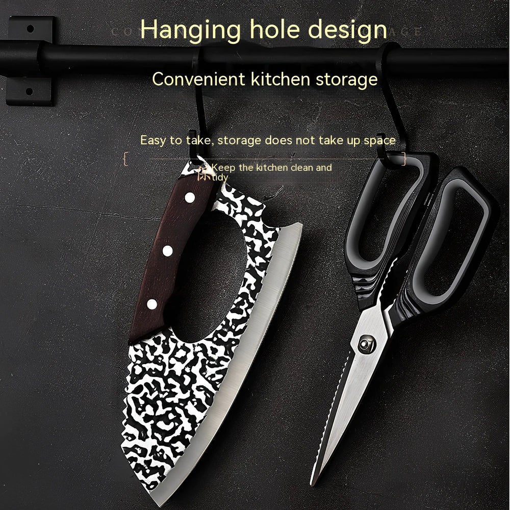 Forged kitchen knife with 20cm blade and ergonomic handle for vegetable preparation