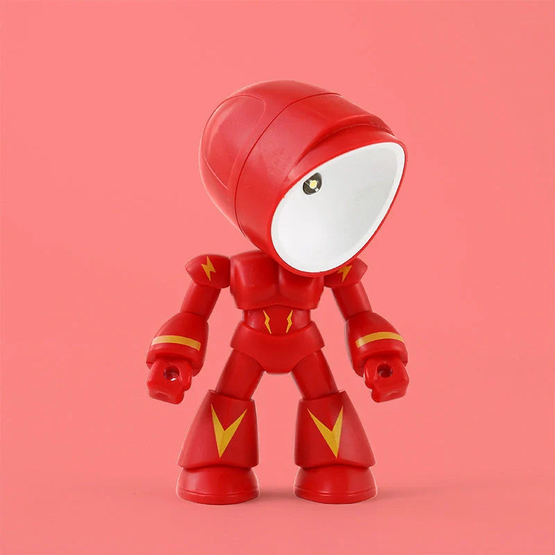 Mini LED Hero Robot Table Lamp with adjustable arms and 360° rotating head in various colors