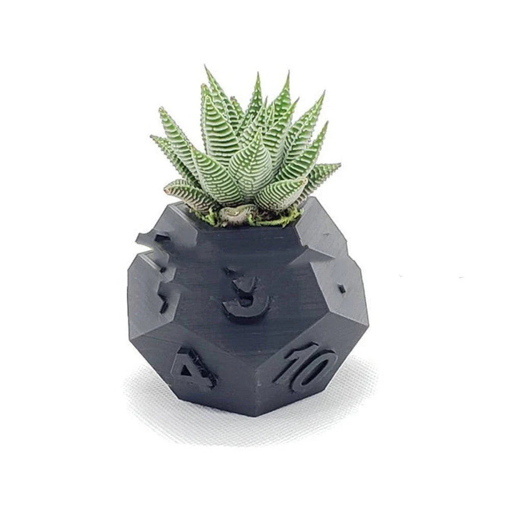 3D printed planter pot with geometric design, suitable for succulents, herbs, or home decor