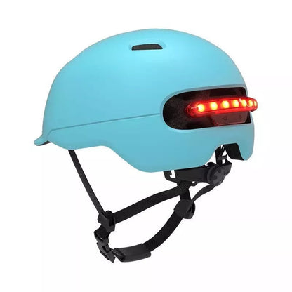 Urban Light Riding Intelligent Helmet in white and black, EPS+PC construction