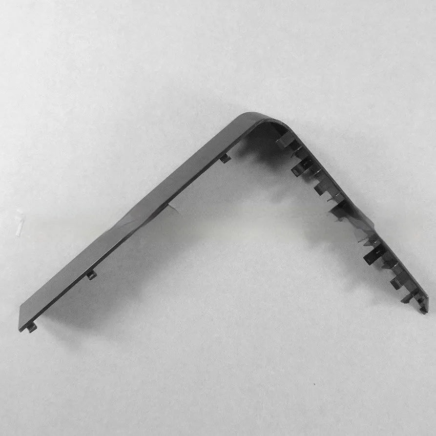 Black polycarbonate hard drive cover with ventilation slots, shown installed in a PC's 5.25-inch bay.