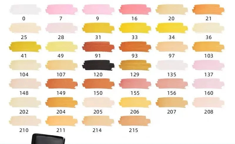 Double-headed alcohol-based oily colour animation paint pens with round and inclined tips for professional art students