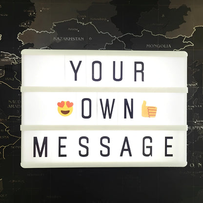 LED letter light box displaying custom message with 2700 lumen brightness