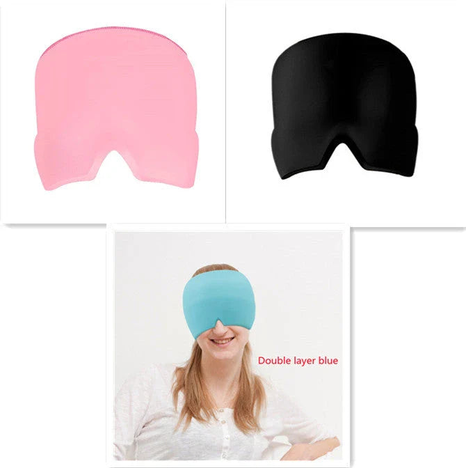 Soothing ice gel eye mask with elastic cloth design for headache and eye strain relief