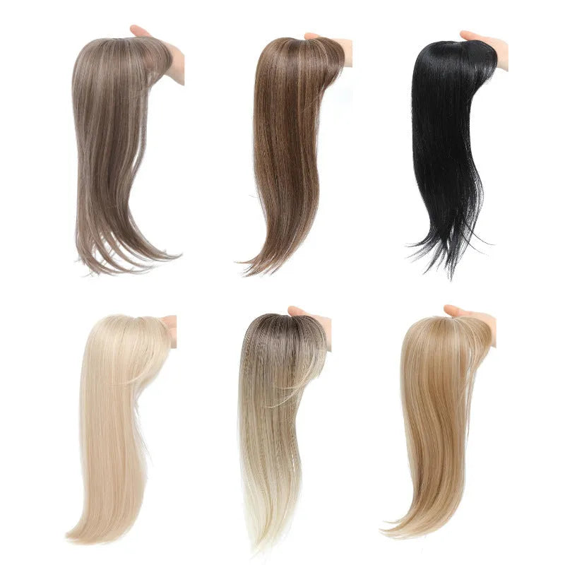 Synthetic inner buckle clip-in hairpiece wig in six colour style options.